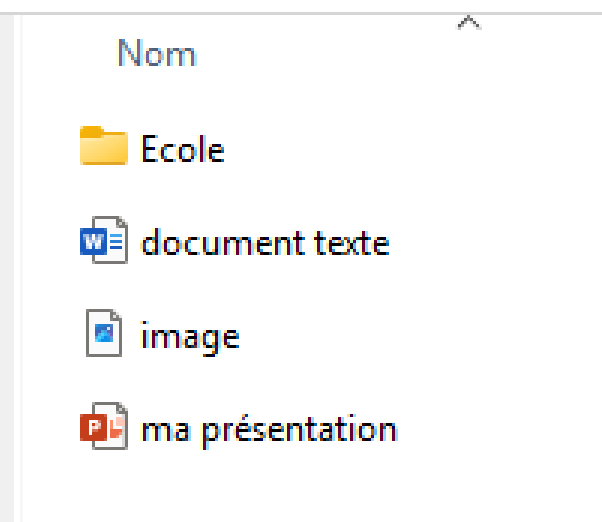 L'intérieur d'un dossier